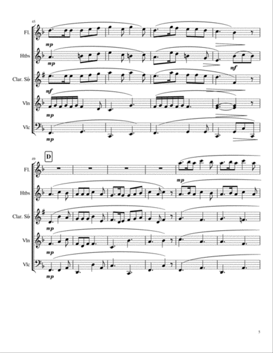 Souvenirs (Quintette, 1st Movement) image number null