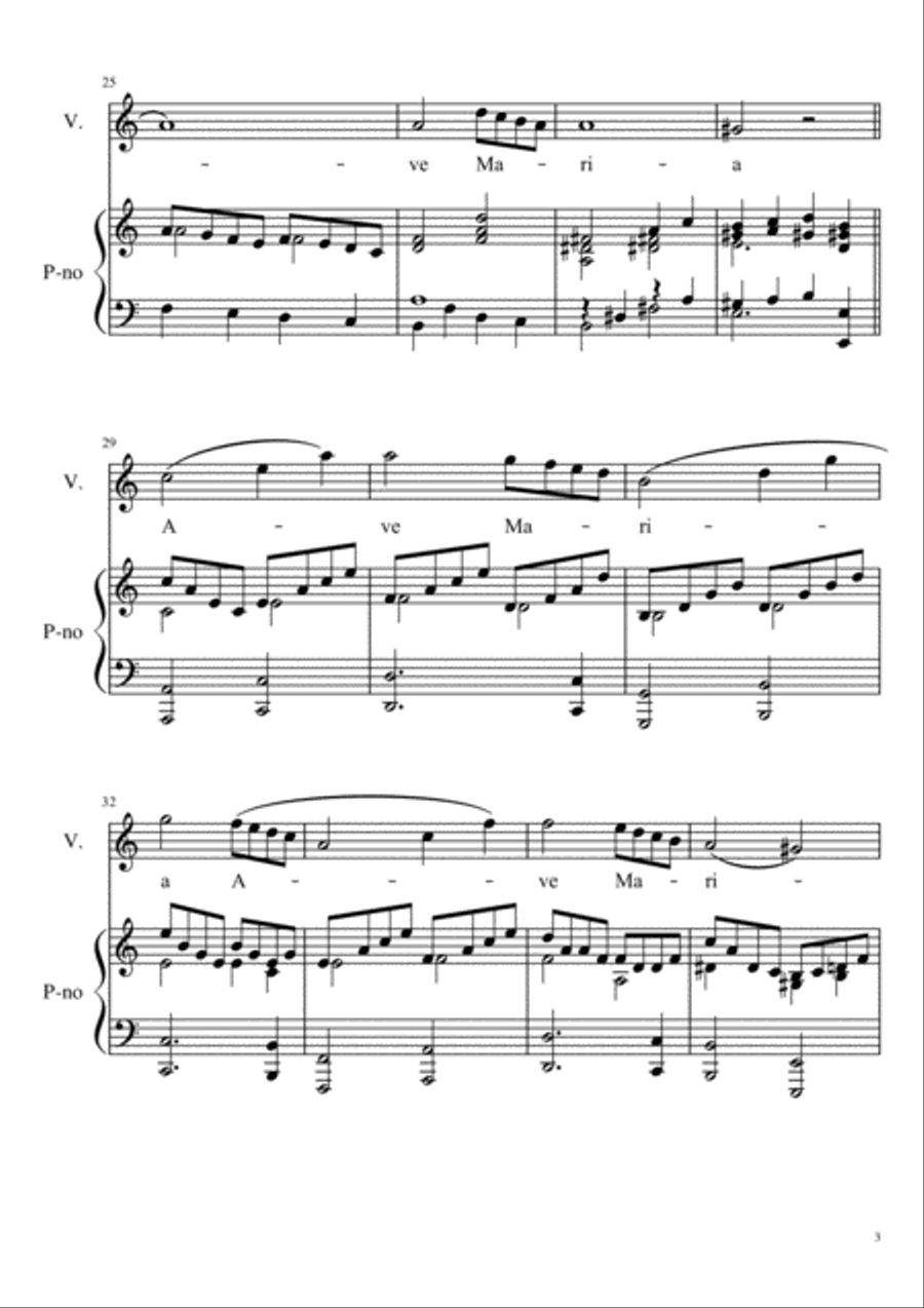 Ave Maria Ave Maria High Voice scores gallery preview page 3