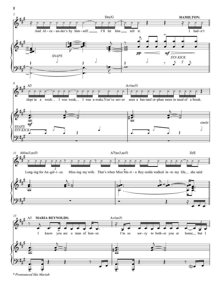 Say No To This (from Hamilton) Voice scores gallery preview page 2