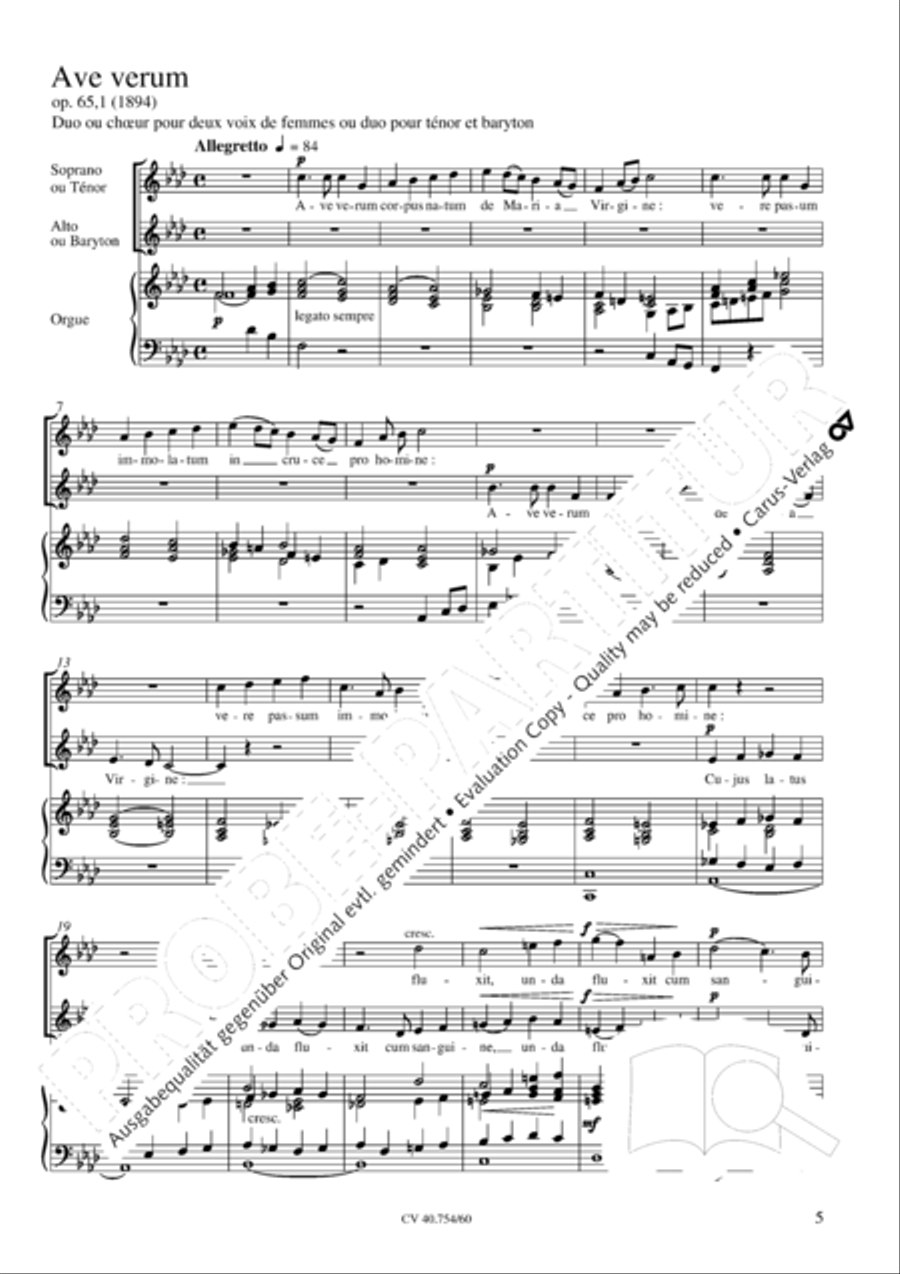 Faure: Ave verum; Maria, Mater gratiae Score scores gallery preview page 6