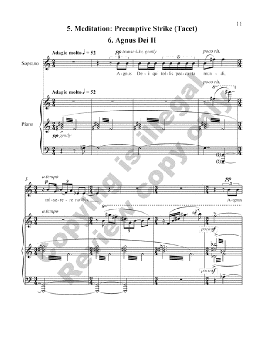In Time of War: Prayers and Meditations Piano, Vocal scores gallery preview page 12