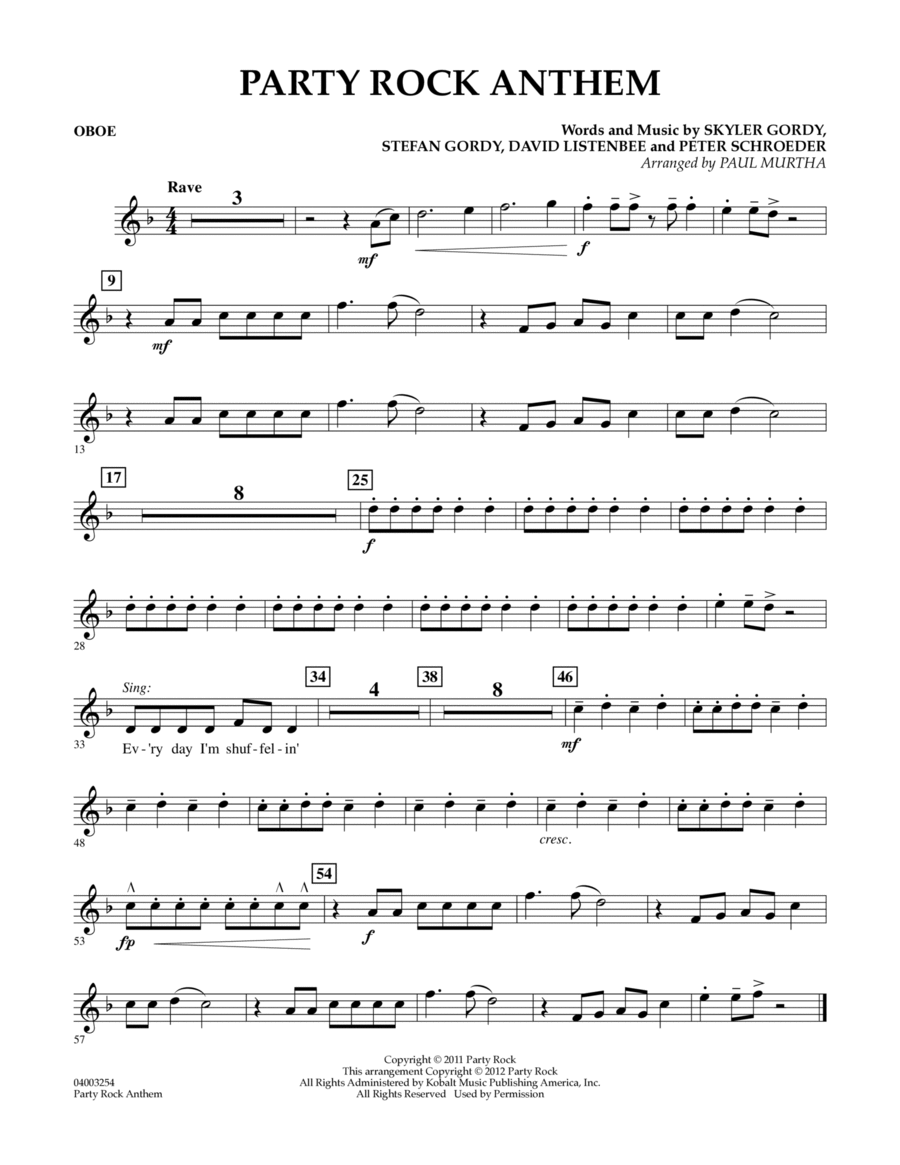 Party Rock Anthem - Oboe Concert Band scores gallery preview page 1