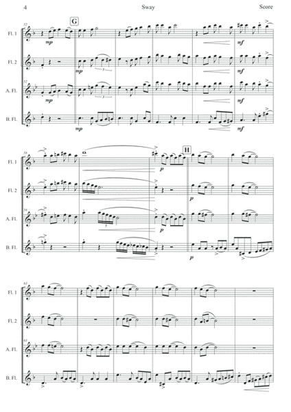 Sway arranged for Flute Quartet image number null