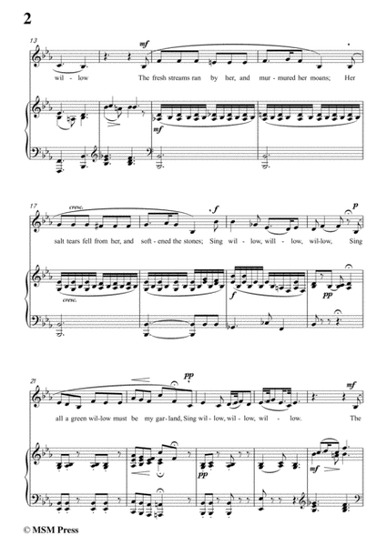 Sullivan-The Willow Song in E flat Major, for Voice and Piano image number null