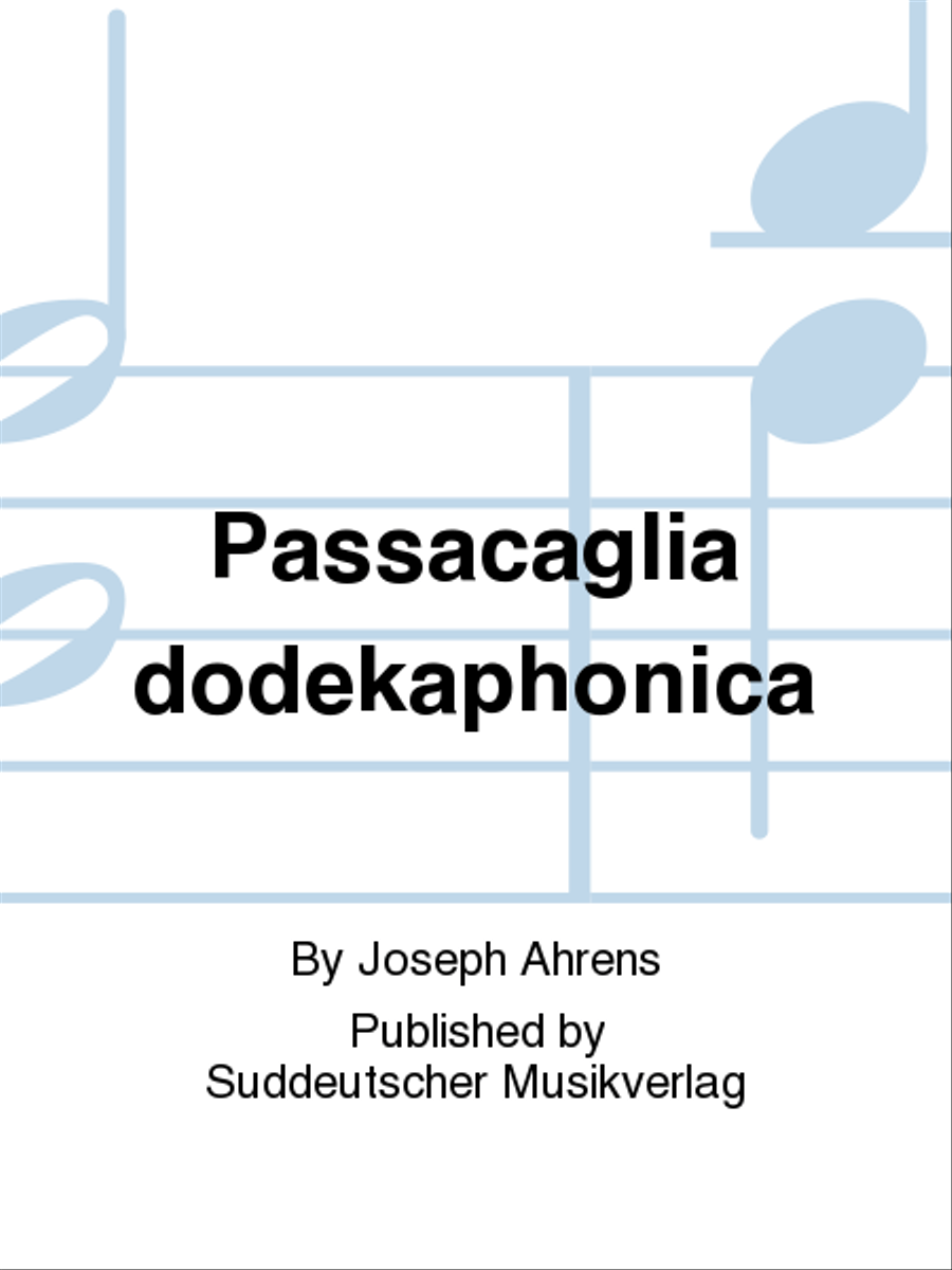 Passacaglia dodekaphonica für Orgel (1980) Organ scores gallery preview page 1