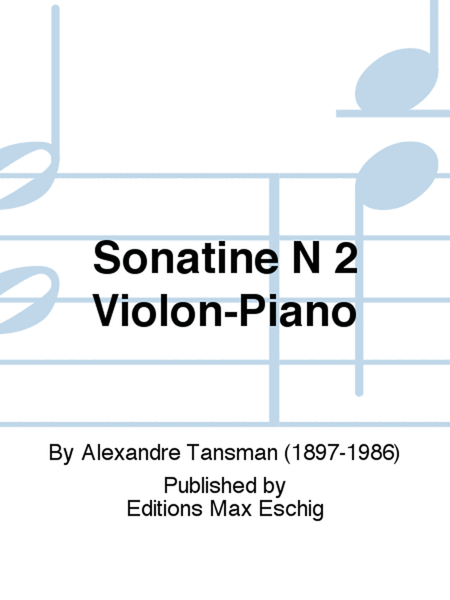 Sonatine N 2 Violon-Piano
