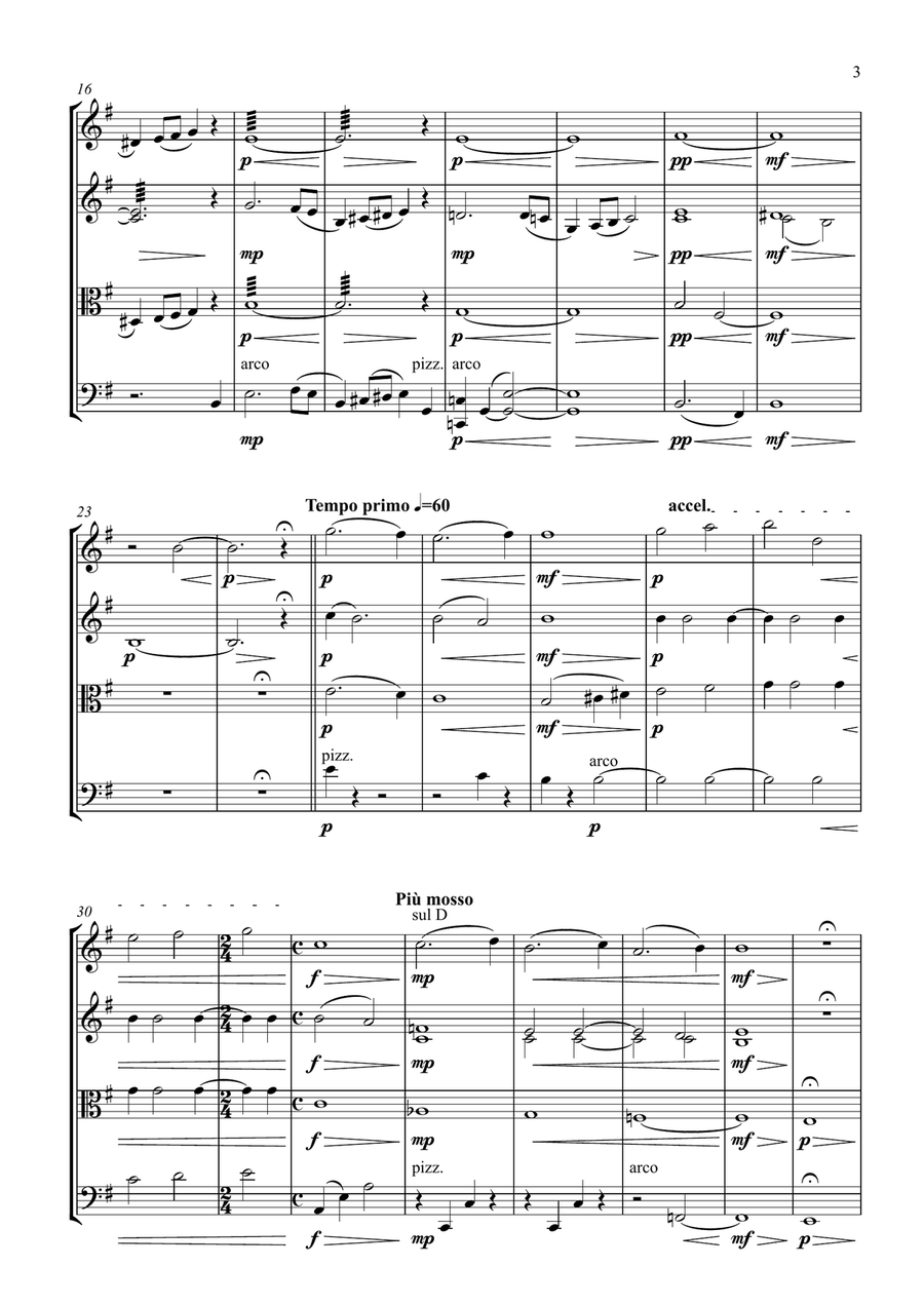 Lament for string quartet String Quartet scores gallery preview page 3