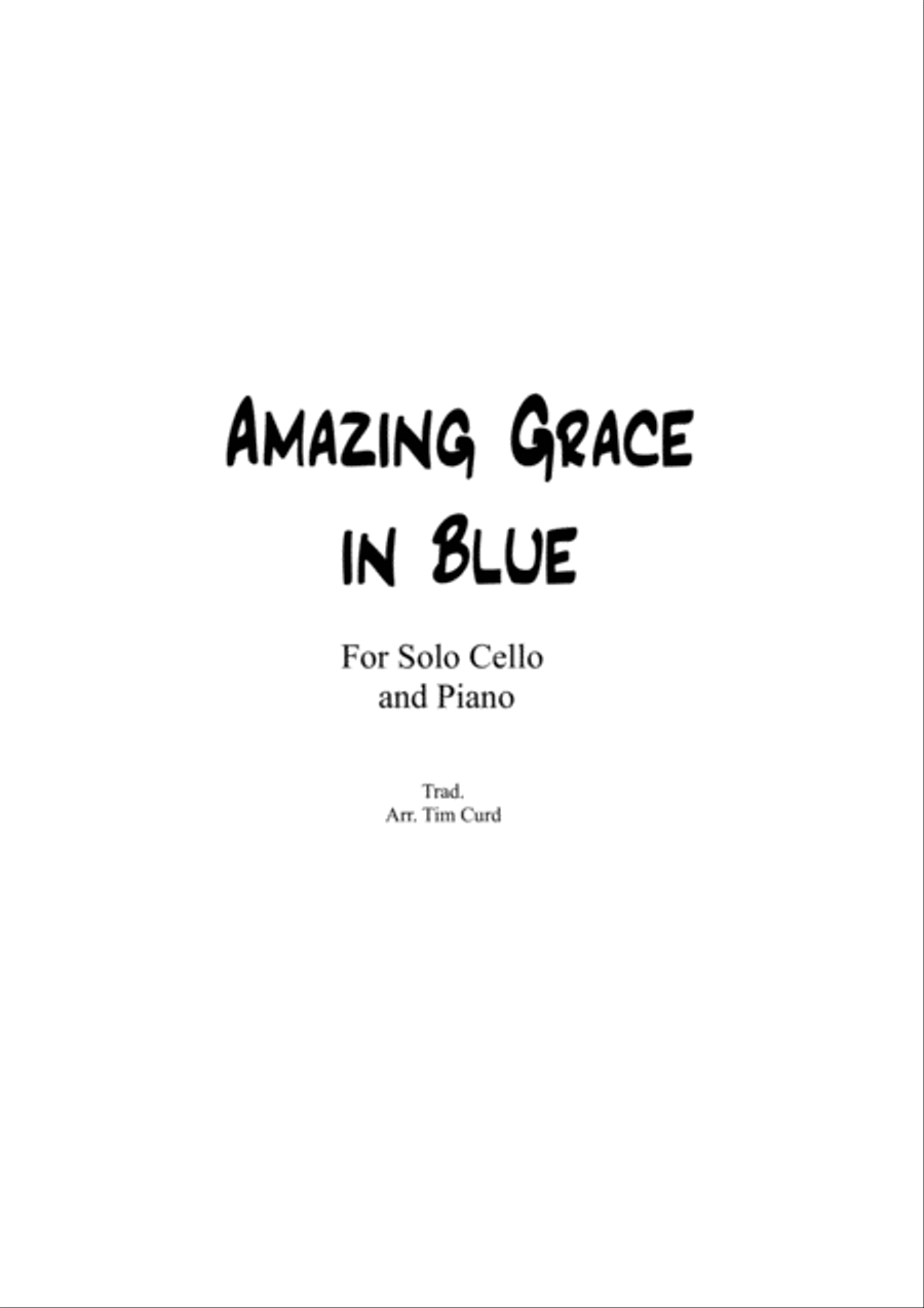 Amazing Grace in Blue for Cello and Piano Piano scores gallery preview page 1