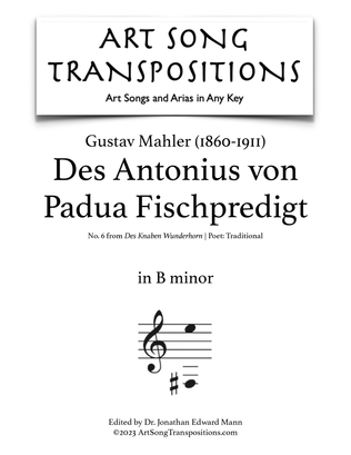 MAHLER: Des Antonius von Padua Fischpredigt (transposed to B minor)