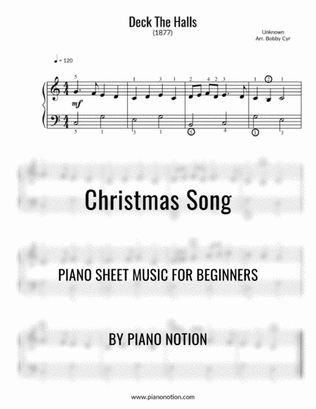 Book cover for Deck The Halls (Easy Piano Solo)
