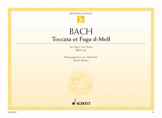 Book cover for Toccata and Fugue D minor, BWV 565