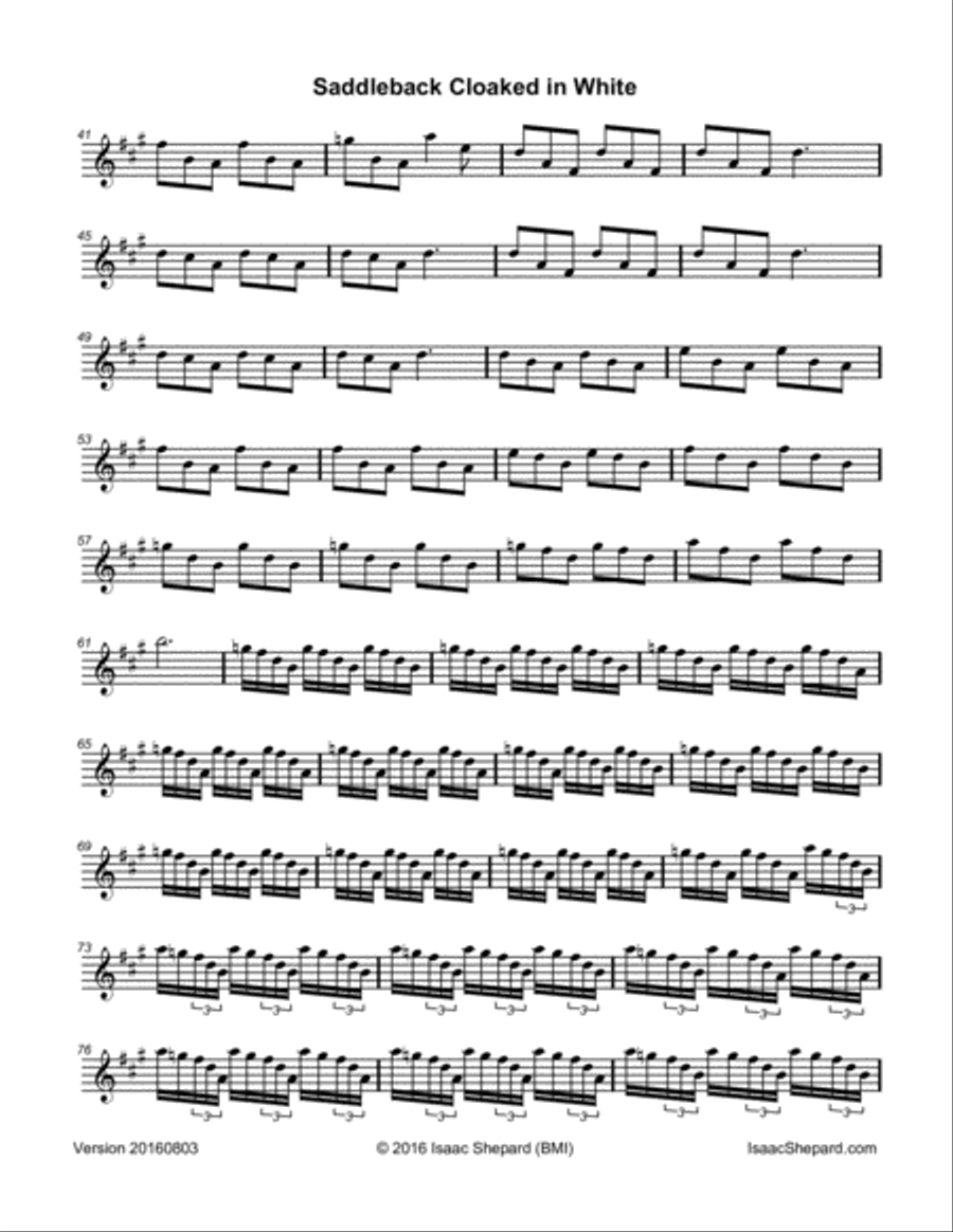 Saddleback Cloaked in White Piano Solo scores gallery preview page 3