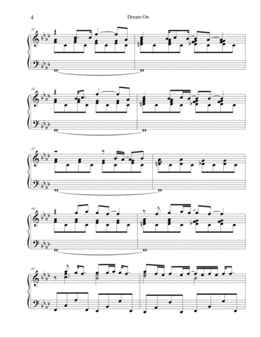 Dream On Dream On Piano Solo scores gallery preview page 4
