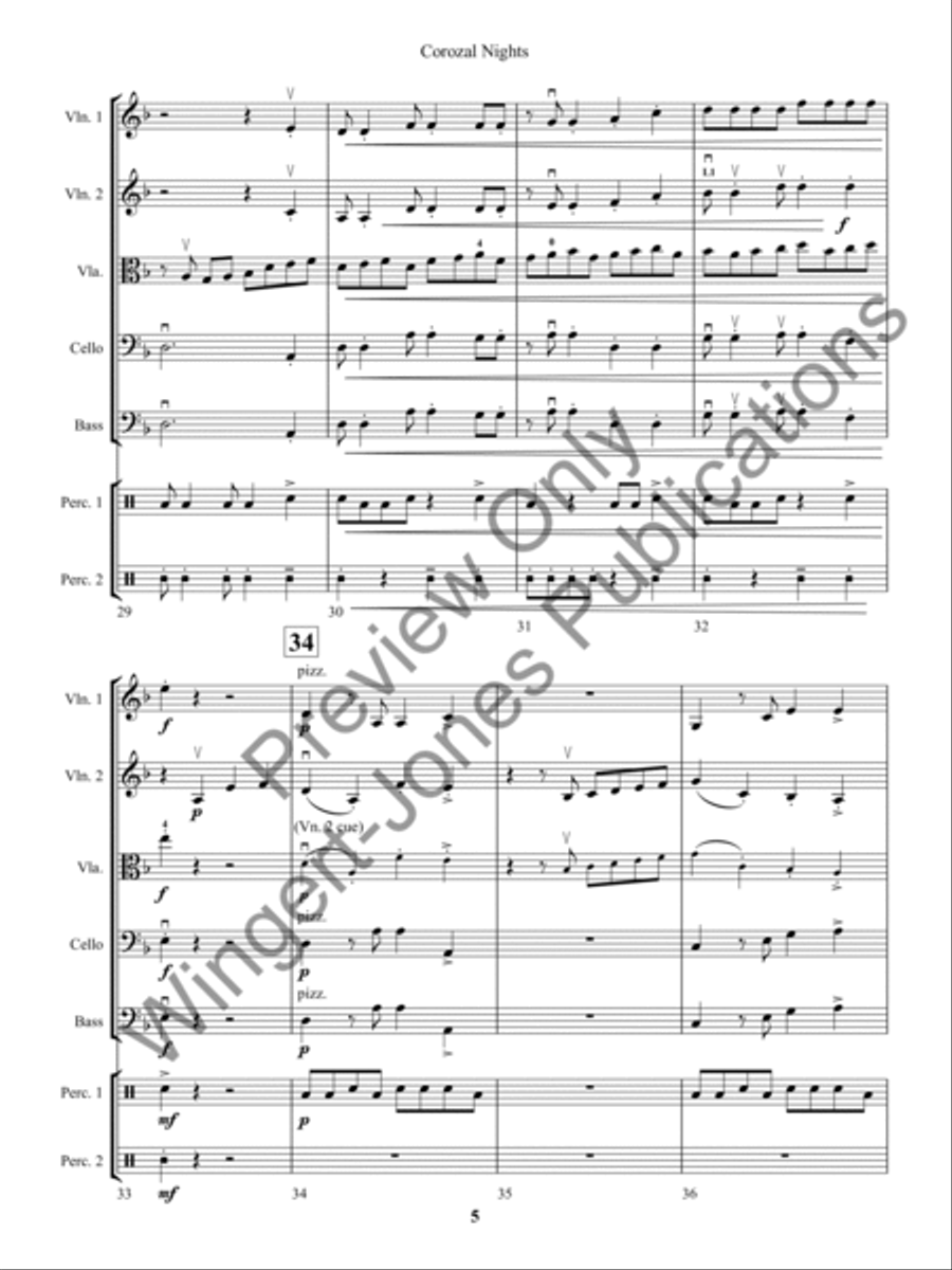 Corozal Nights (Score) String Orchestra scores gallery preview page 8