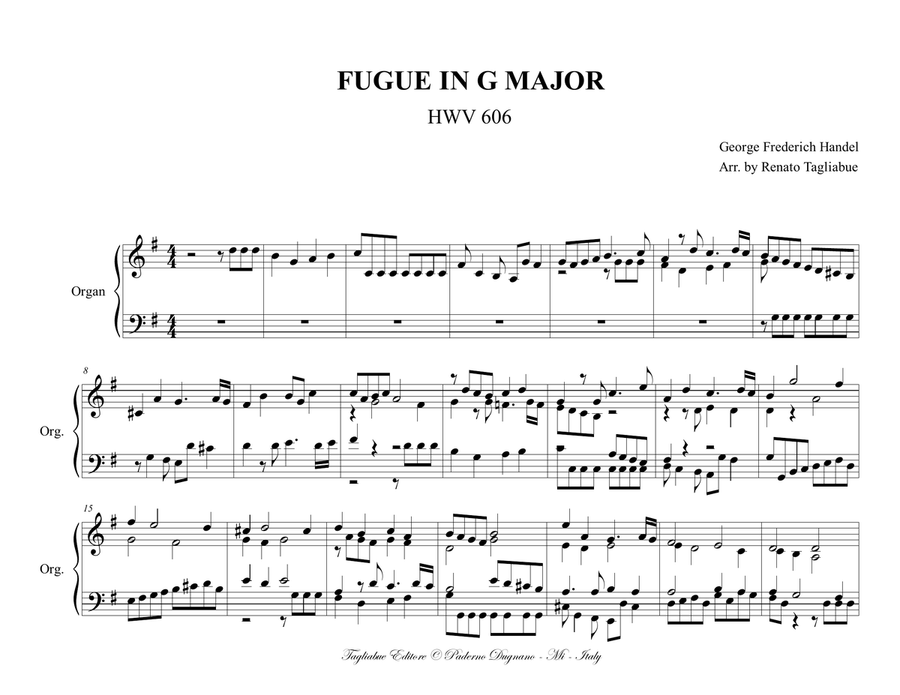HANDEL - Fugue in G major - HWV 606