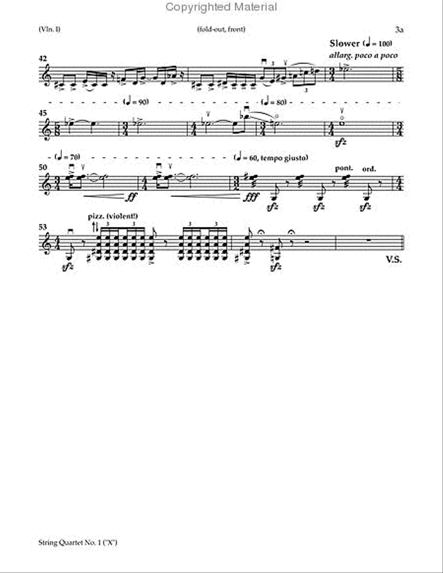 String Quartet No. 1: X (parts) String Quartet scores gallery preview page 4