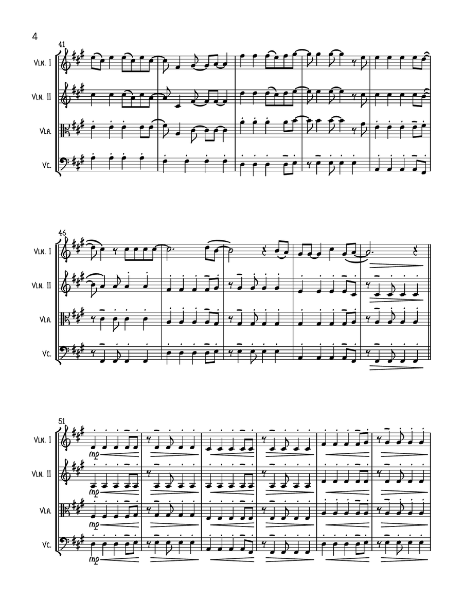 Viva La Vida String Quartet scores gallery preview page 4