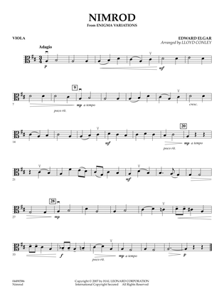 Nimrod (from Enigma Variations) (arr. Lloyd Conley) - Viola