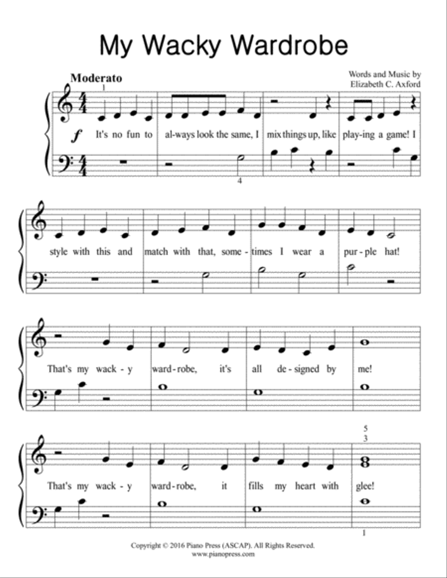 My Wacky Wardrobe Easy Piano scores gallery preview page 2