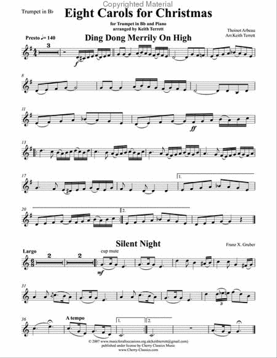 Eight Carols for Christmas for Trumpet & PIano Trumpet Solo scores gallery preview page 8