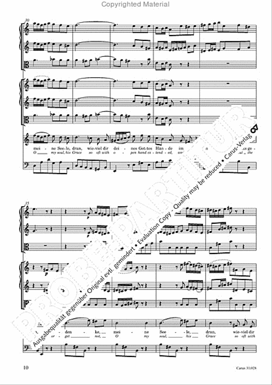 Rejoice! The passing year is ended (Gottlob! nun geht das Jahr zu Ende) 4-Part scores gallery preview page 12