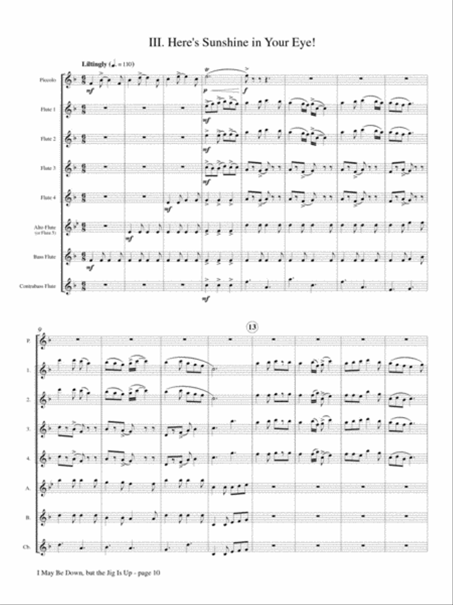 I May Be Down, but the Jig Is Up Flute Choir scores gallery preview page 4