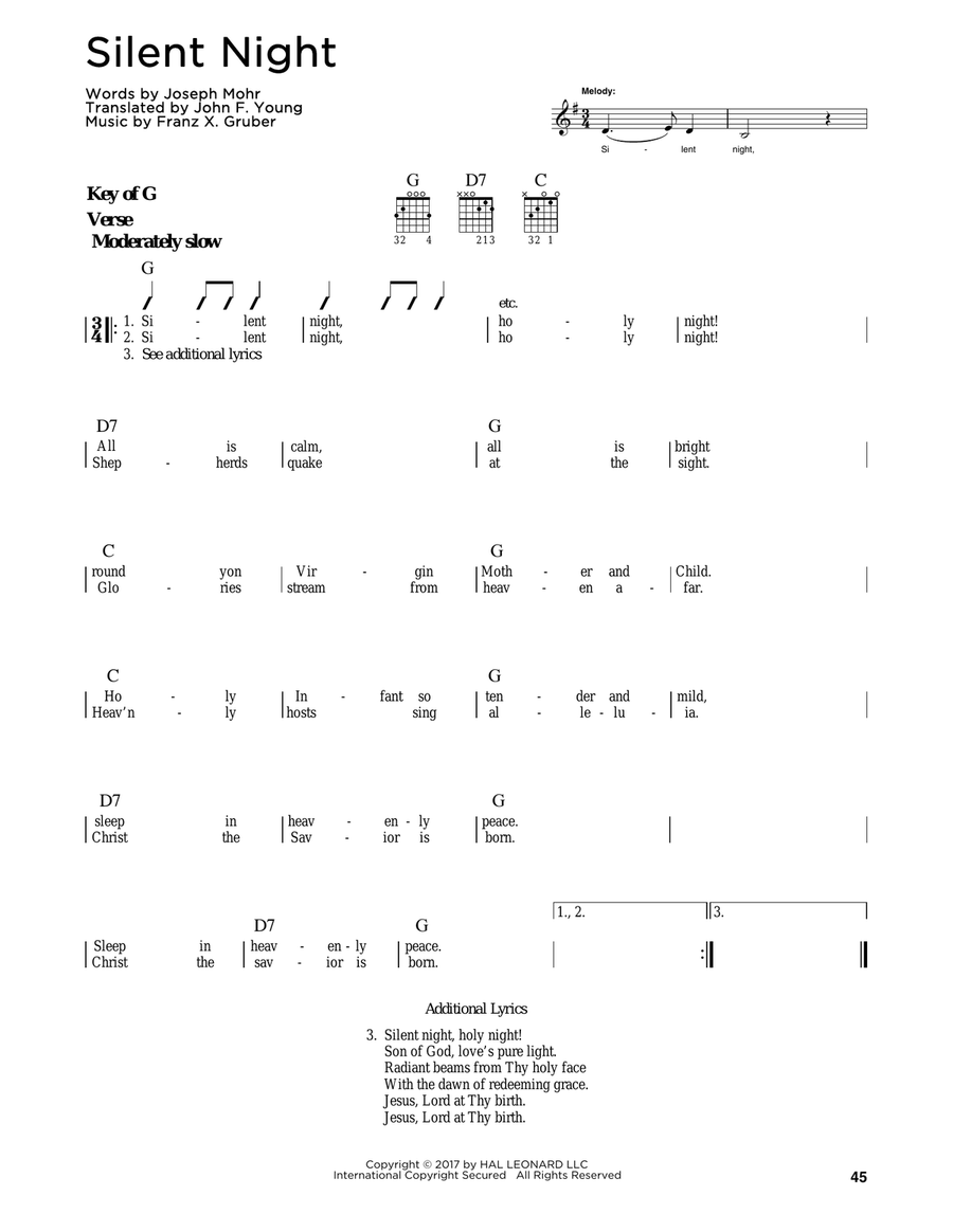Silent Night Guitar scores gallery preview page 1