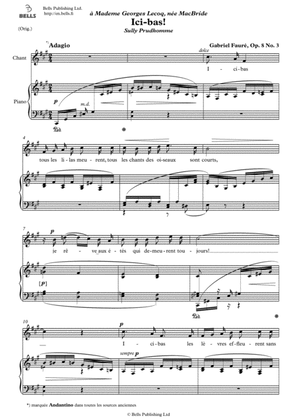 Book cover for Ici-bas!, Op. 8 No. 3 (Original key. F-sharp minor)