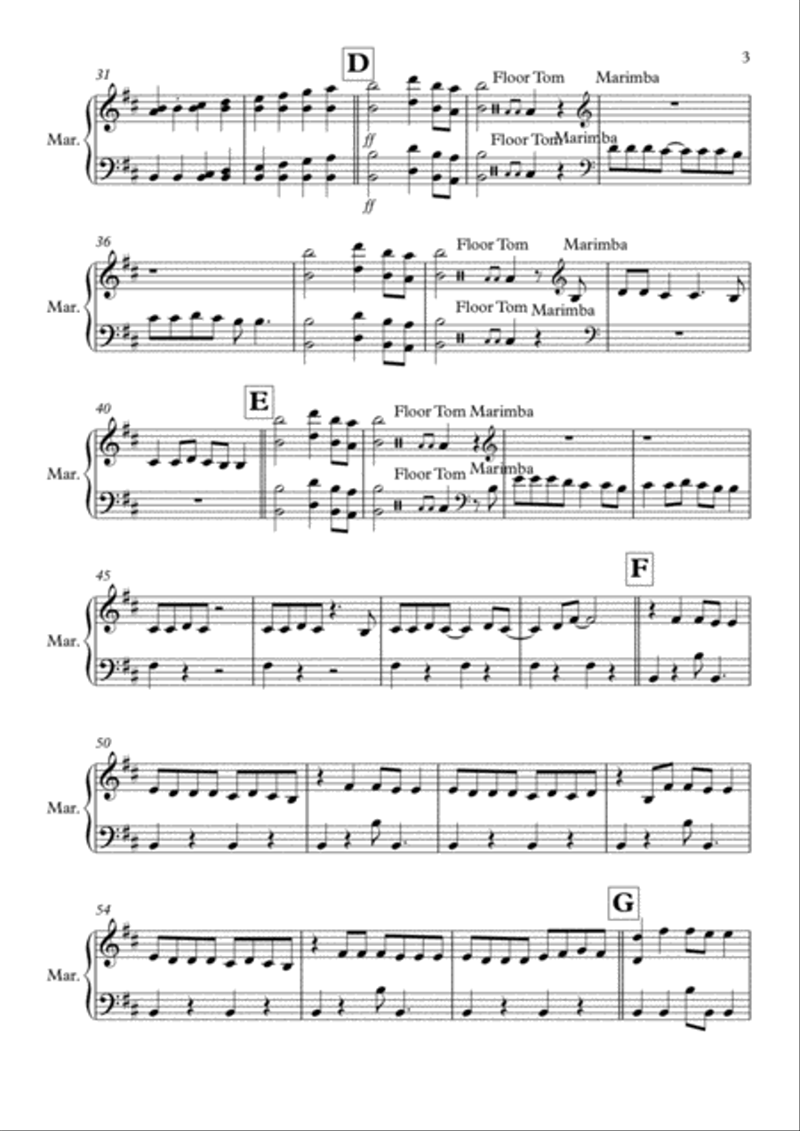 The Greatest Show Marimba scores gallery preview page 3