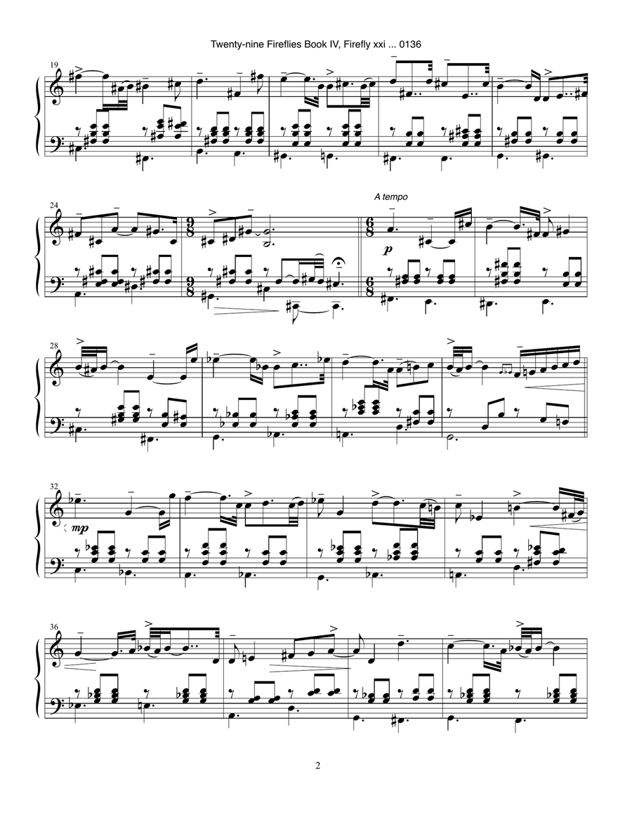 Twenty-nine Fireflies Book IV, Firefly xxi 0136 Piano Solo scores gallery preview page 2