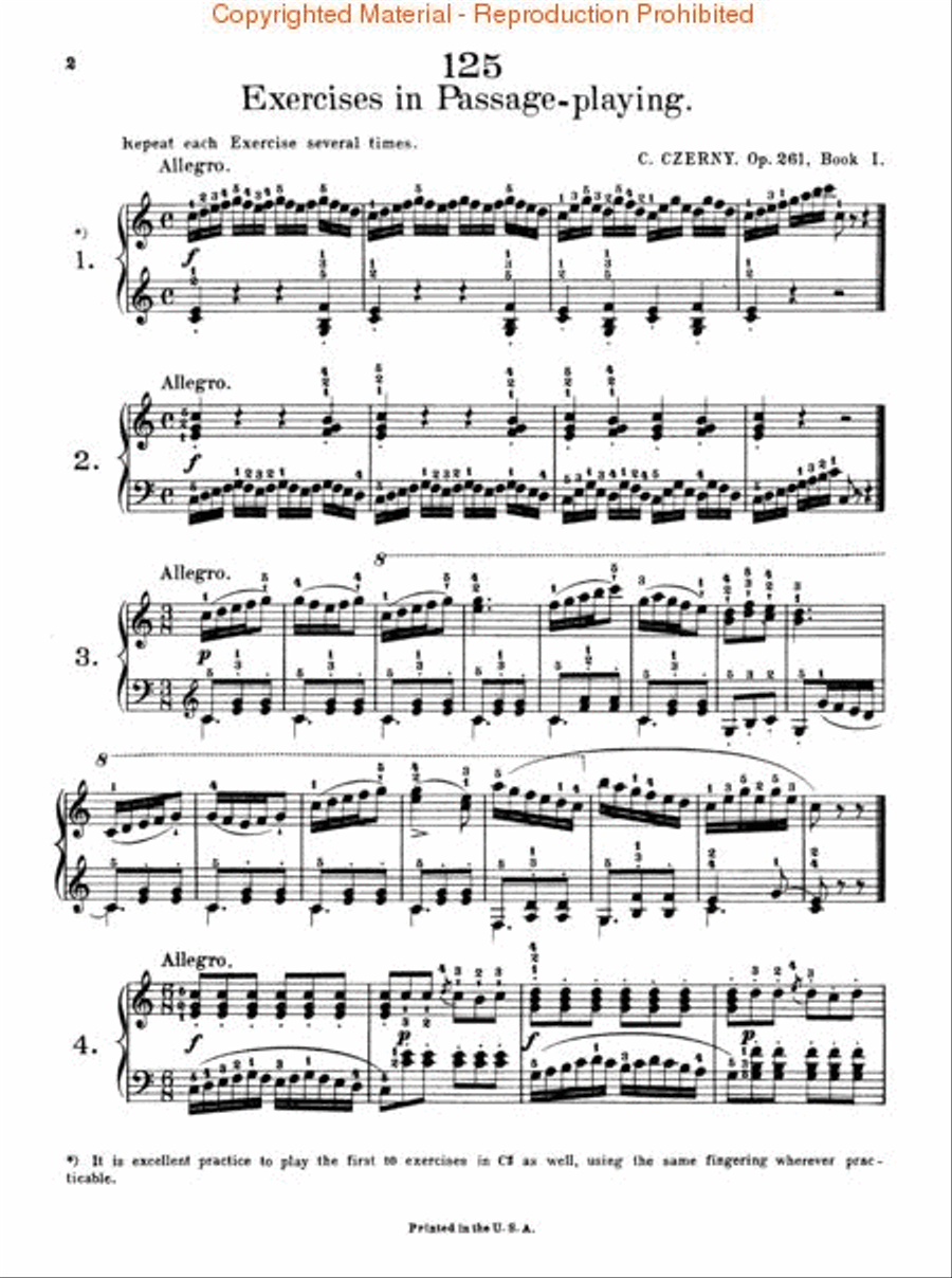 125 Exercises in Passage Playing, Op. 261 Piano Method scores gallery preview page 2