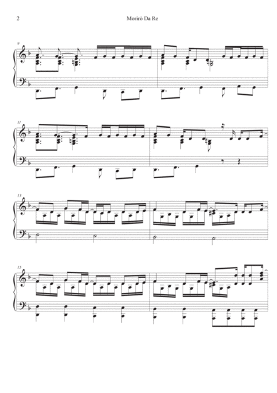 Moriro' Da Re Piano Solo scores gallery preview page 2