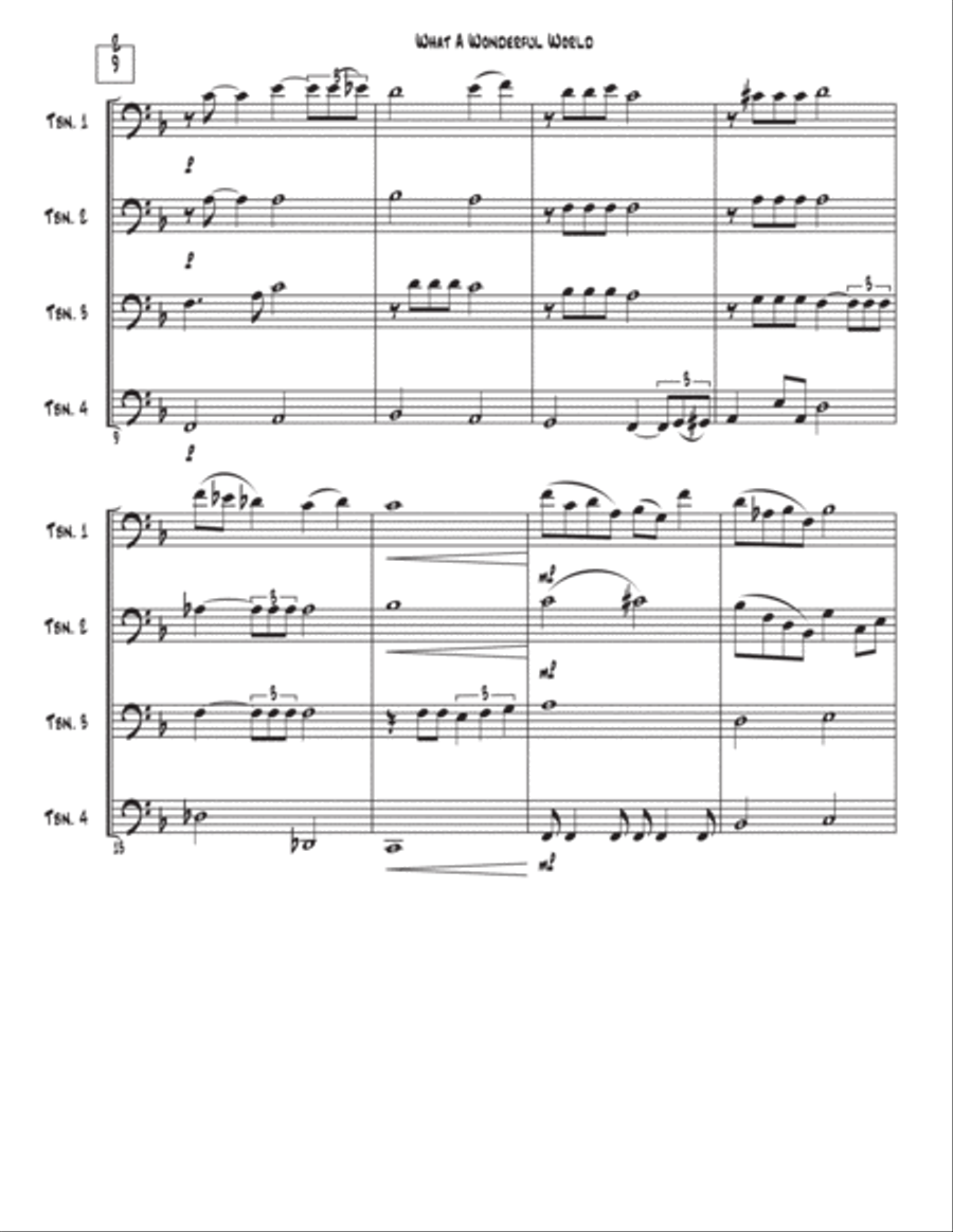 What A Wonderful World Brass Ensemble scores gallery preview page 2