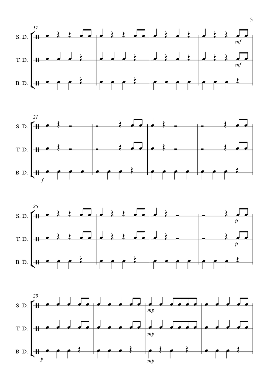 Four by Three Percussion Ensemble scores gallery preview page 3