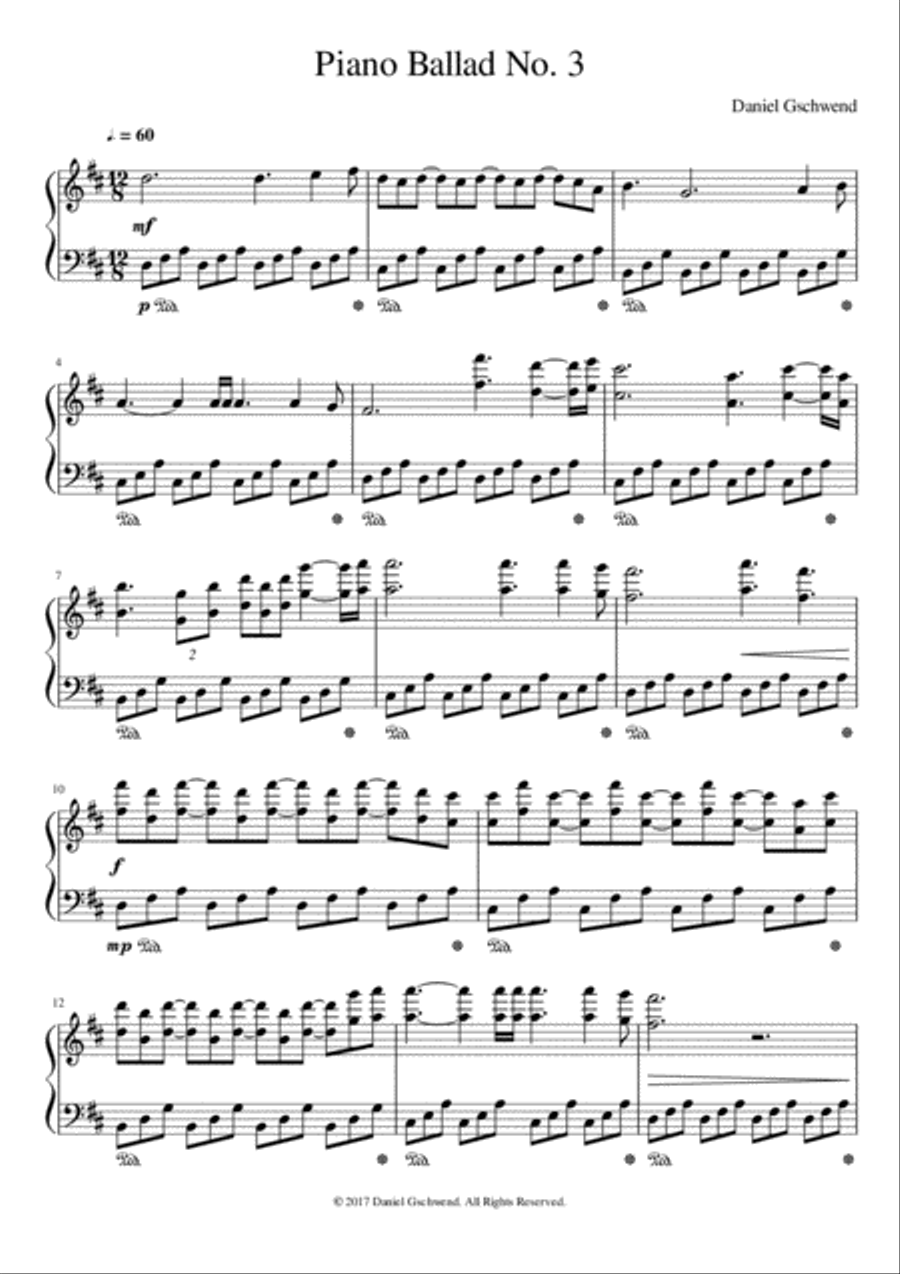 Piano Ballad No. 3 for Easy Piano Easy Piano scores gallery preview page 2