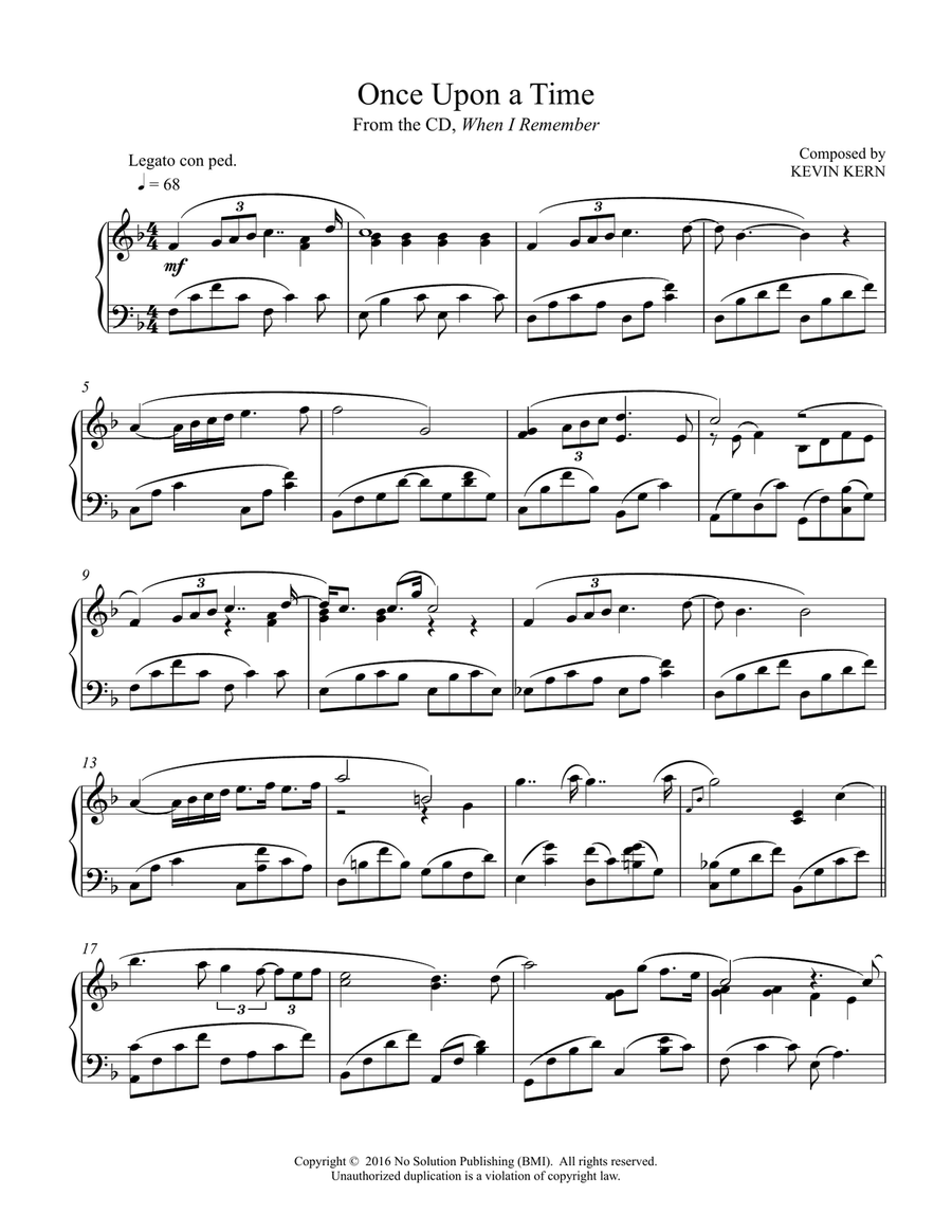 Once Upon A Time Piano Solo scores gallery preview page 1