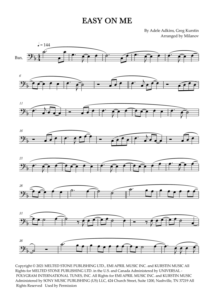 Easy On Me Bassoon Solo scores gallery preview page 1