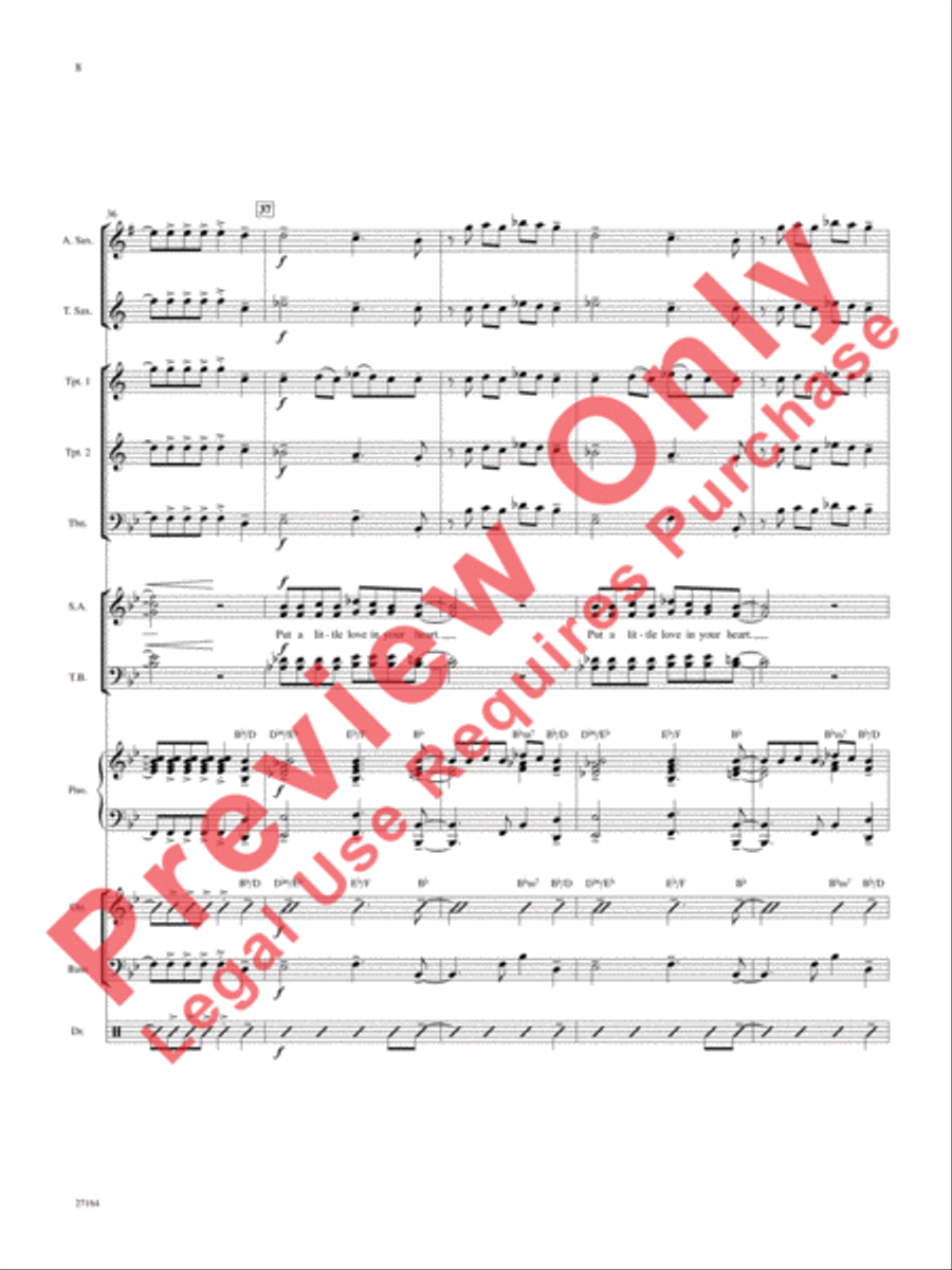 Put a Little Love in Your Heart Choir scores gallery preview page 9