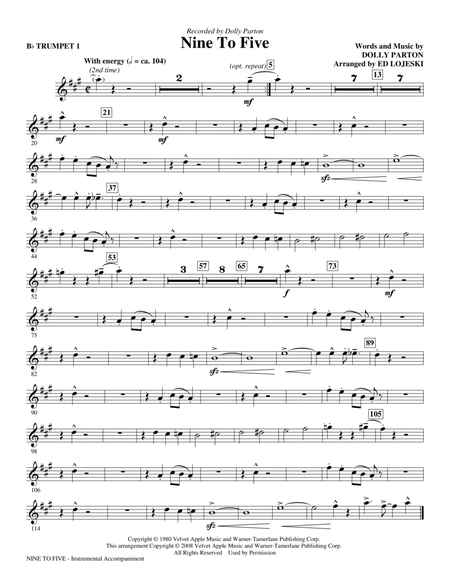 Nine To Five (arr. Ed Lojeski) - Bb Trumpet 1