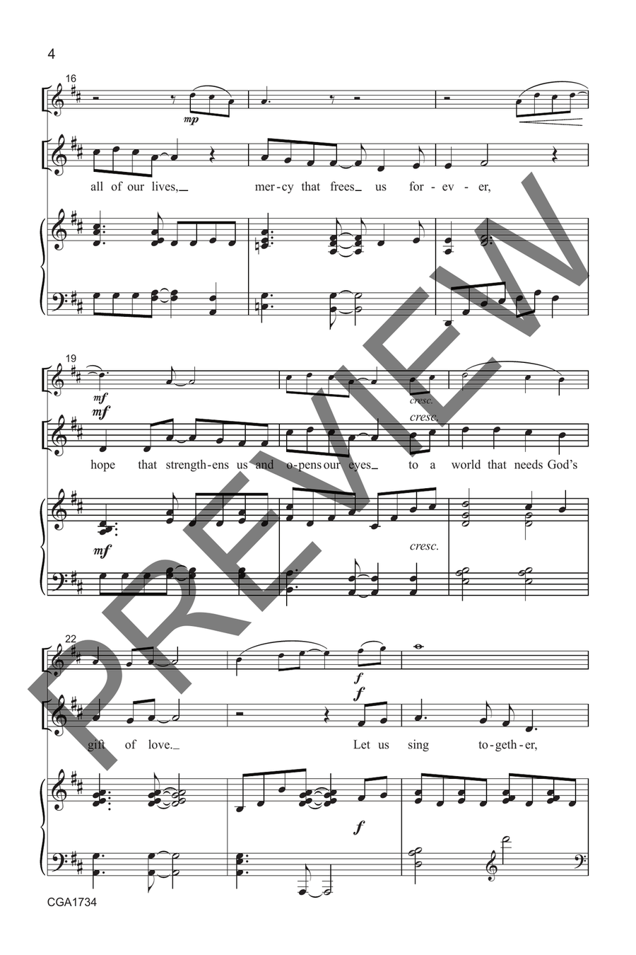 NeverEnding Grace (Unison/Two-part) Unison Choir scores gallery preview page 5