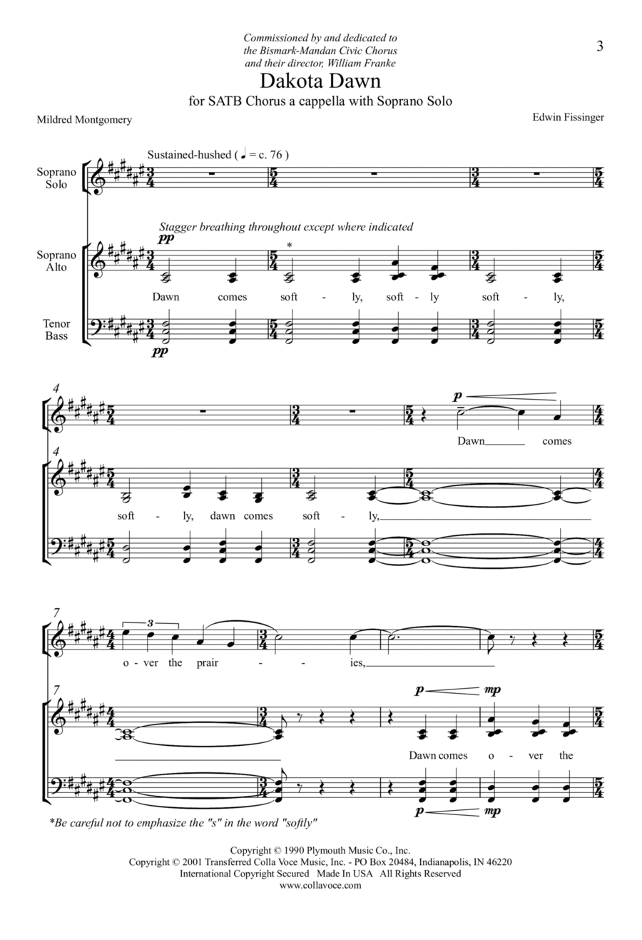 Dakota Dawn 4-Part scores gallery preview page 1