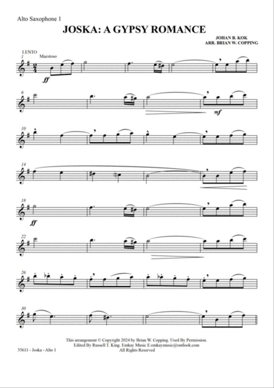 JOSKA: A GYPSY ROMANCE - SAXOPHONE QUARTET Saxophone Quartet scores gallery preview page 6