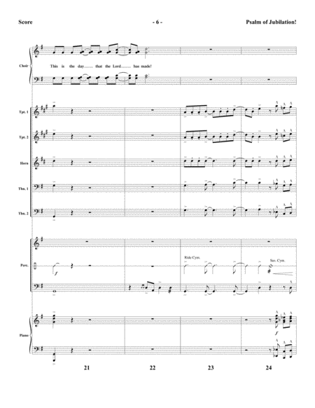 Psalm of Jubilation! - Brass and Percussion Score and Parts