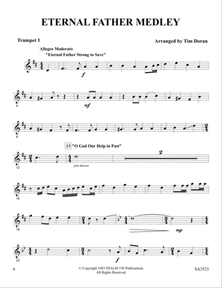 Eternal Father Medley Brass Quintet scores gallery preview page 6