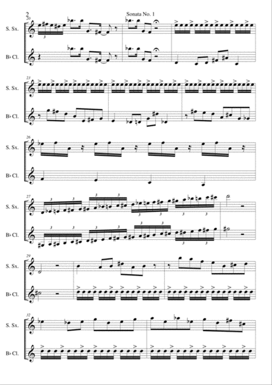 Sonata No. 1 Woodwind Ensemble scores gallery preview page 2