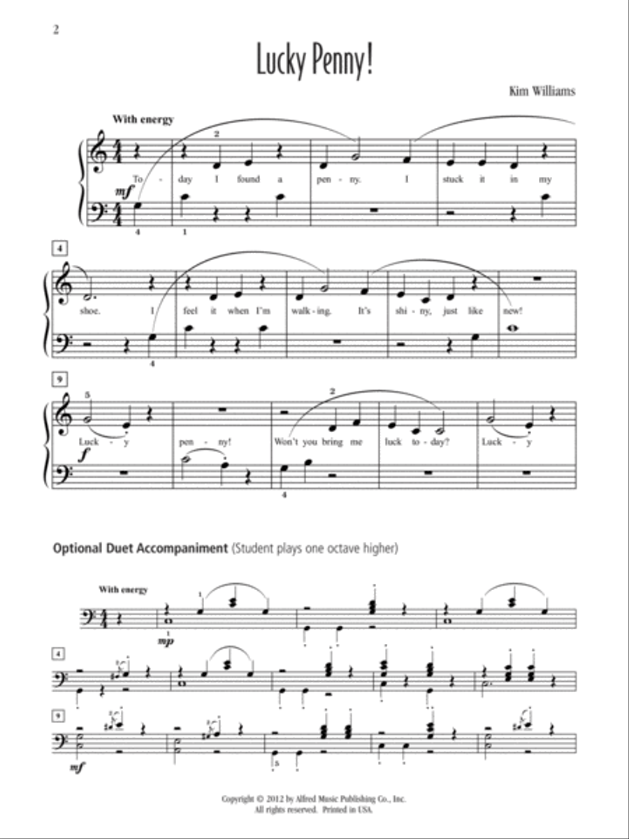 Lucky Penny! Easy Piano scores gallery preview page 2