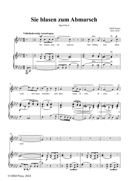 A. Jensen-Sie blasen zum Abmarsch,in f minor,Op.4 No.4