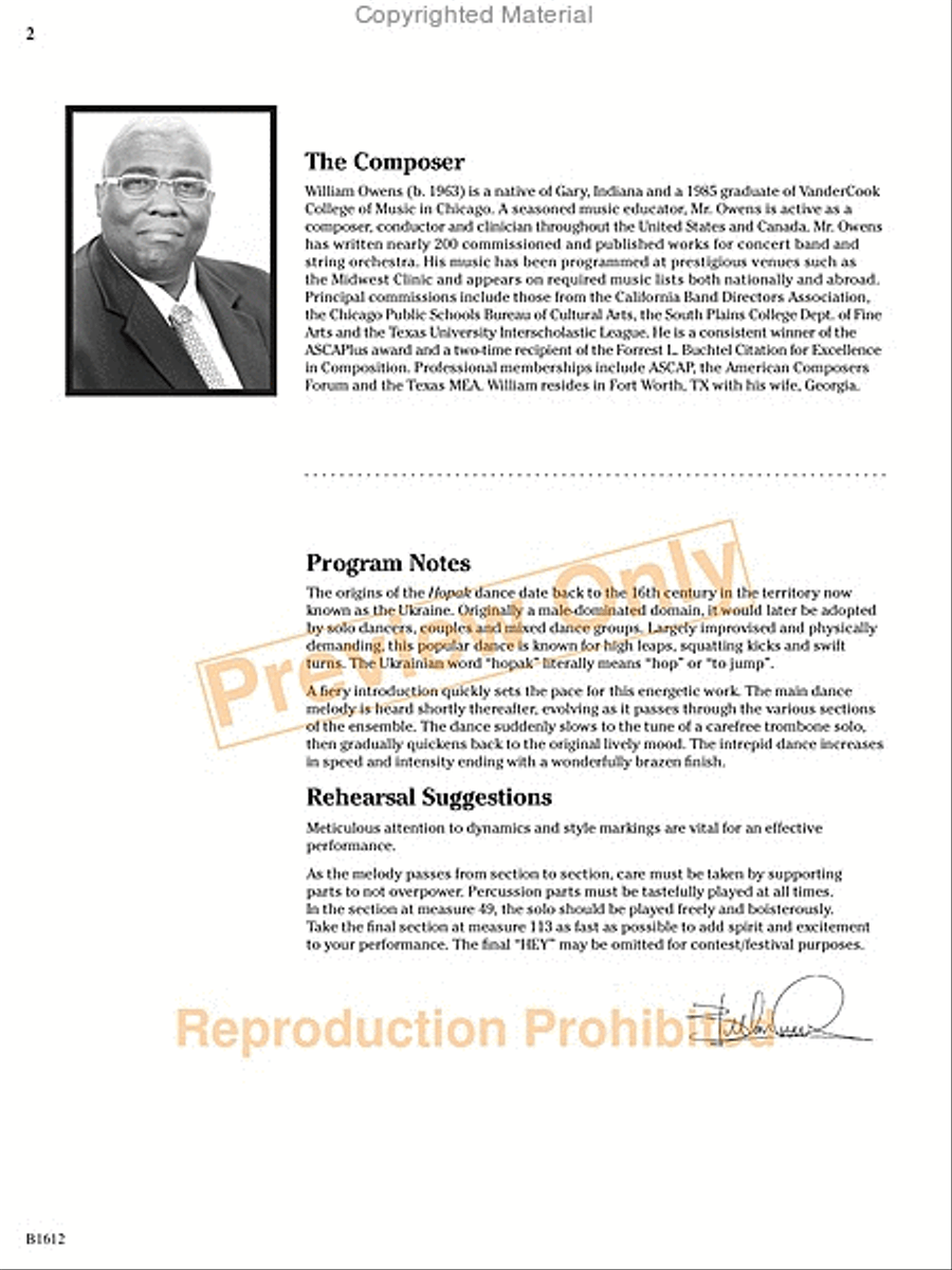 Hopak! Concert Band scores gallery preview page 3