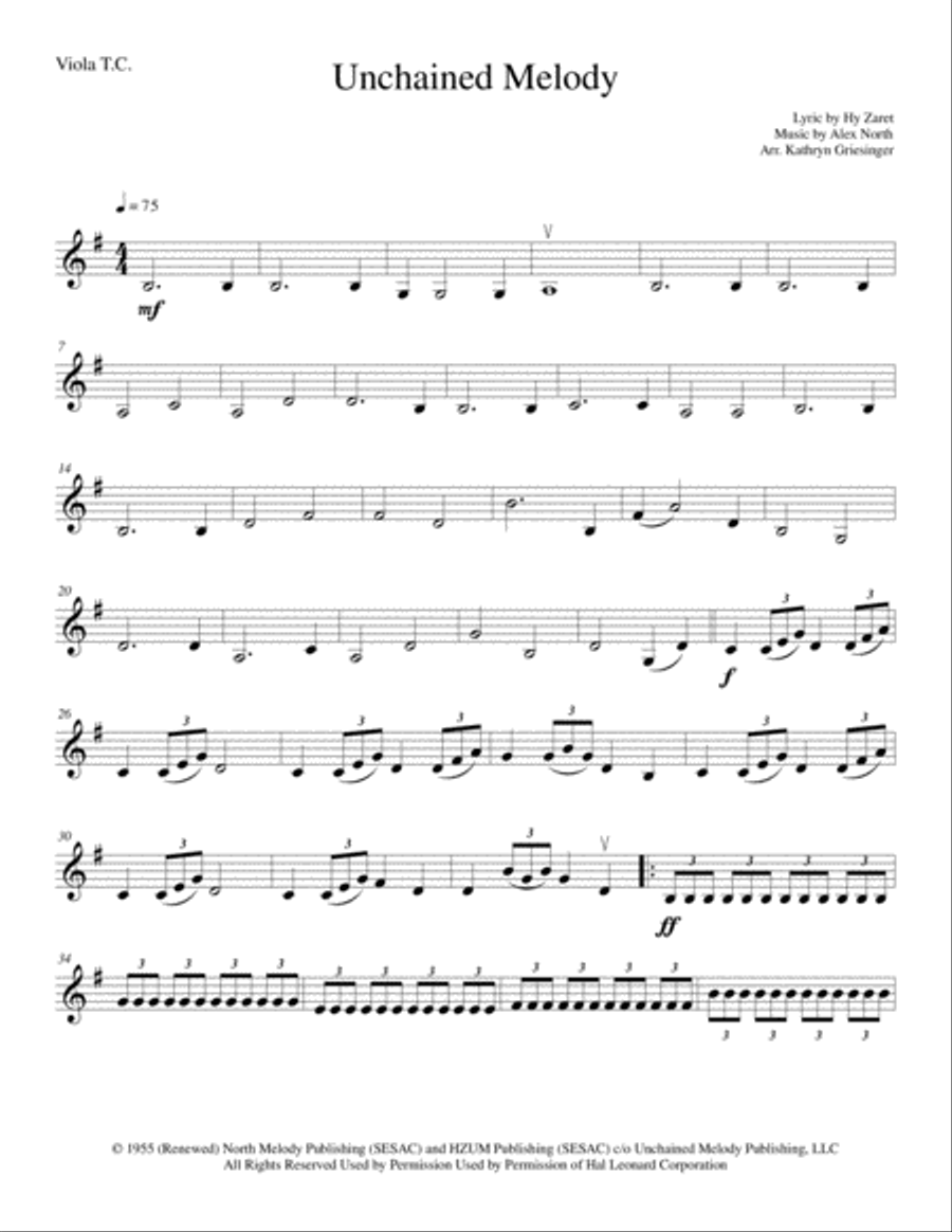 Unchained Melody String Quartet scores gallery preview page 5