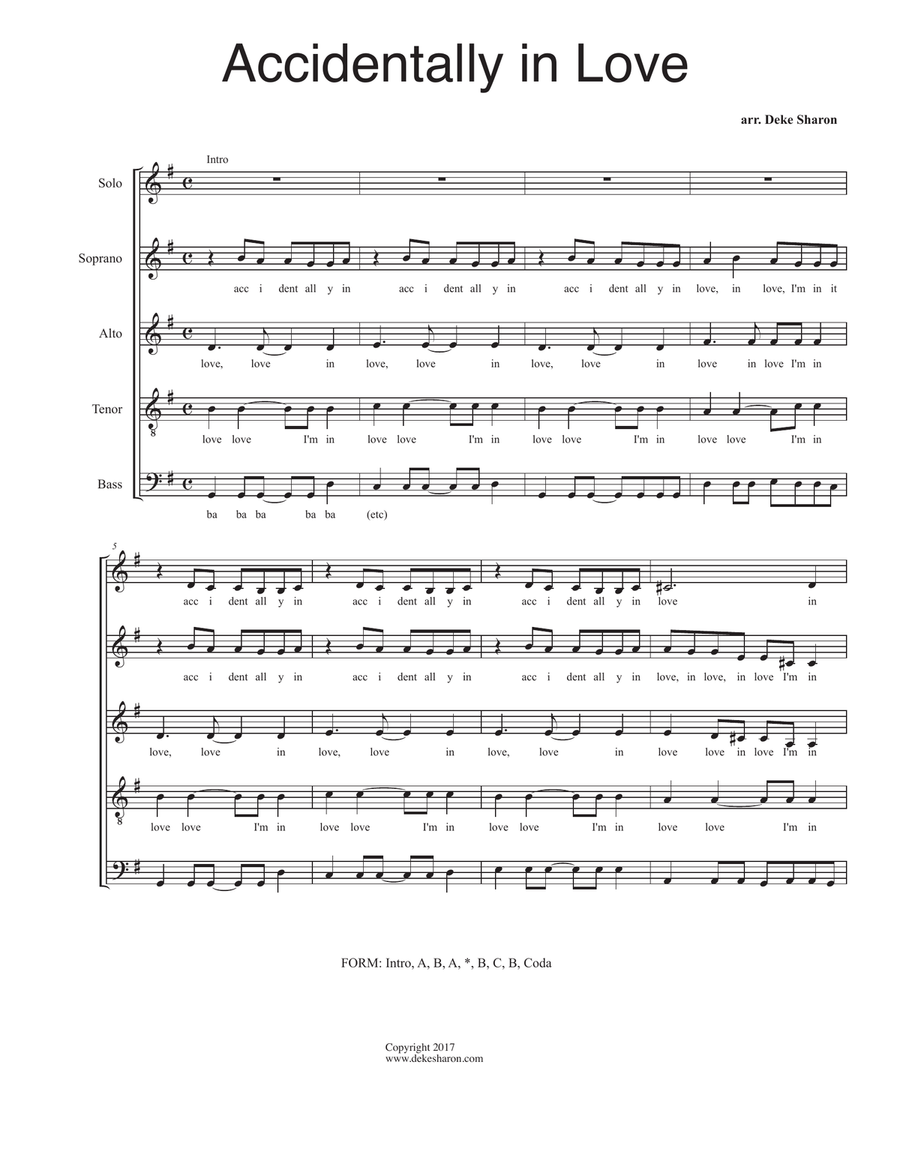Accidentally In Love Accidentally In Love 4-Part scores gallery preview page 1